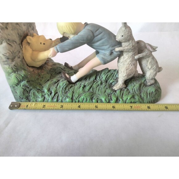 Classic Disney Winnie the Pooh Bear & Christopher Robin Bookends Stuck in Hole - Picture 6 of 9